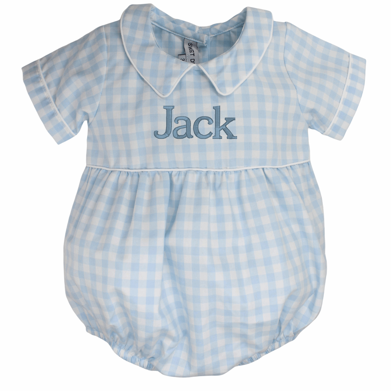 Boys Blue Gingham Bubble Romper