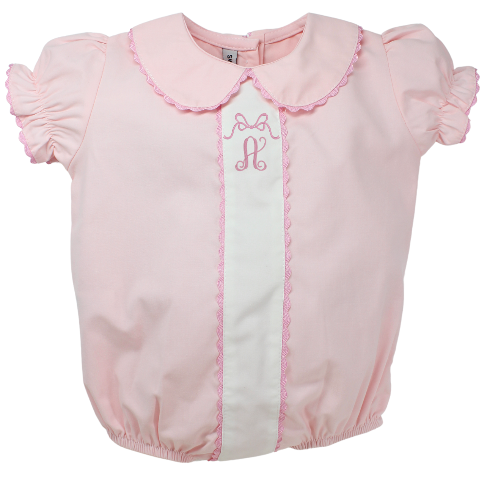 Baby Girls Pink Bubble Outfit Peter Pan Collar | Sweet Dreams