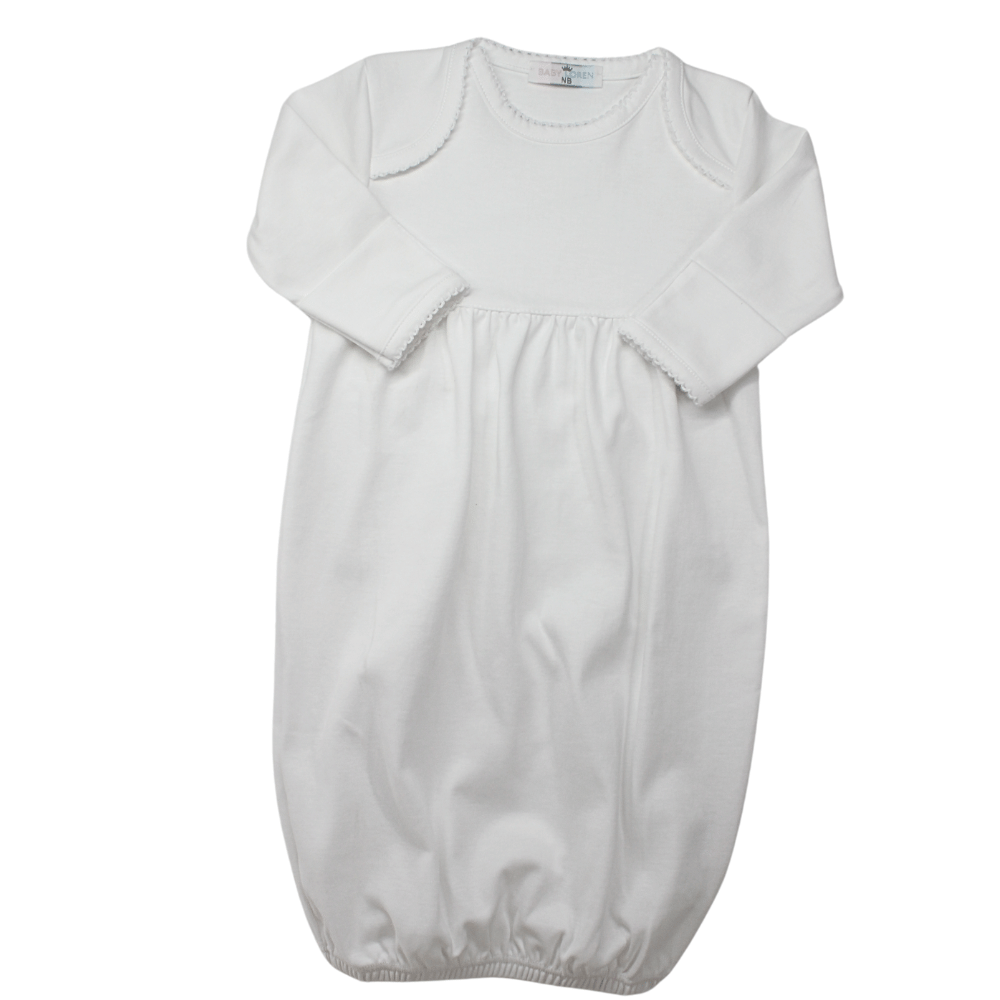 White Unisex Take Home Gown Pima Cotton | Baby Loren