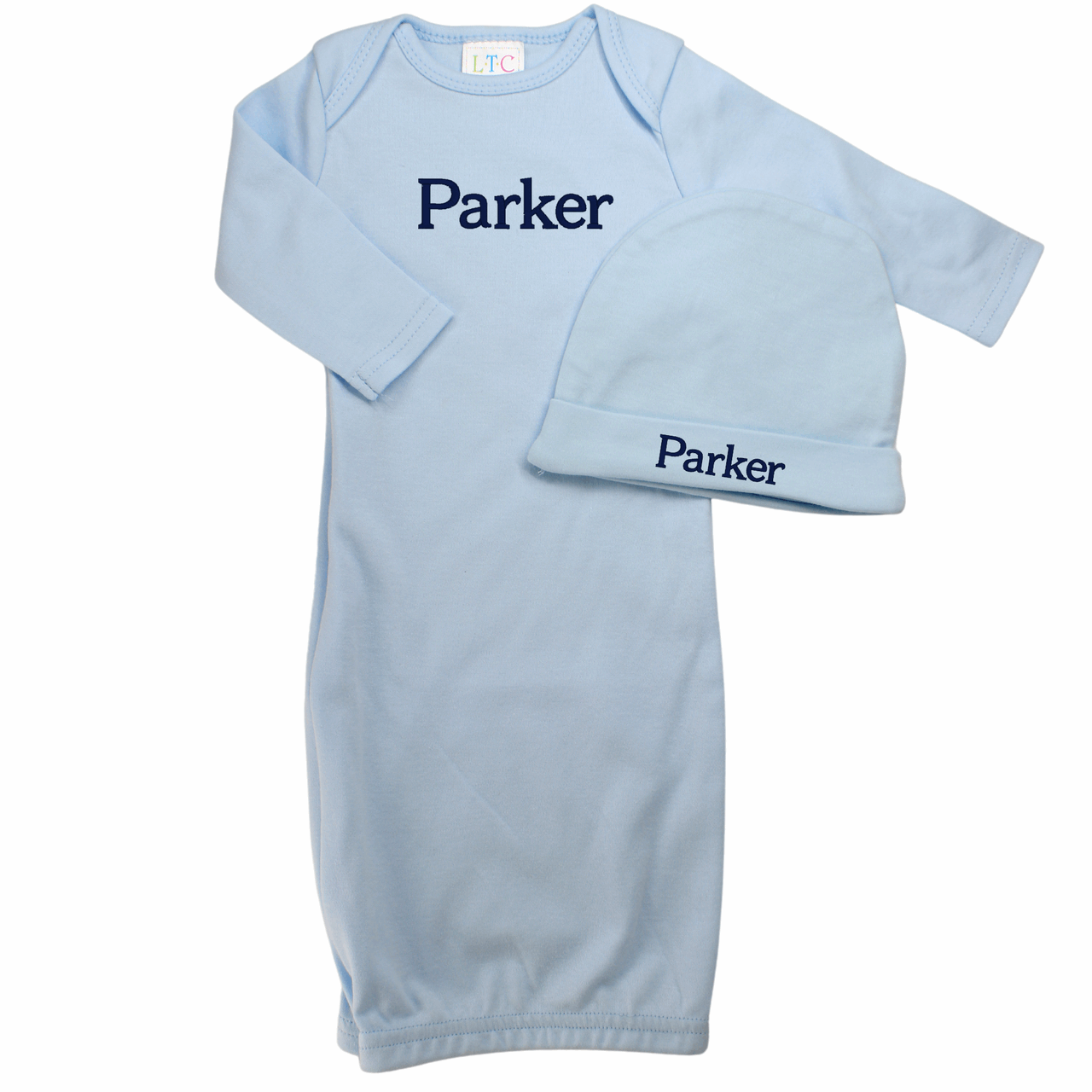 Baby Boy Blue Coming Home Gown with Hat Set