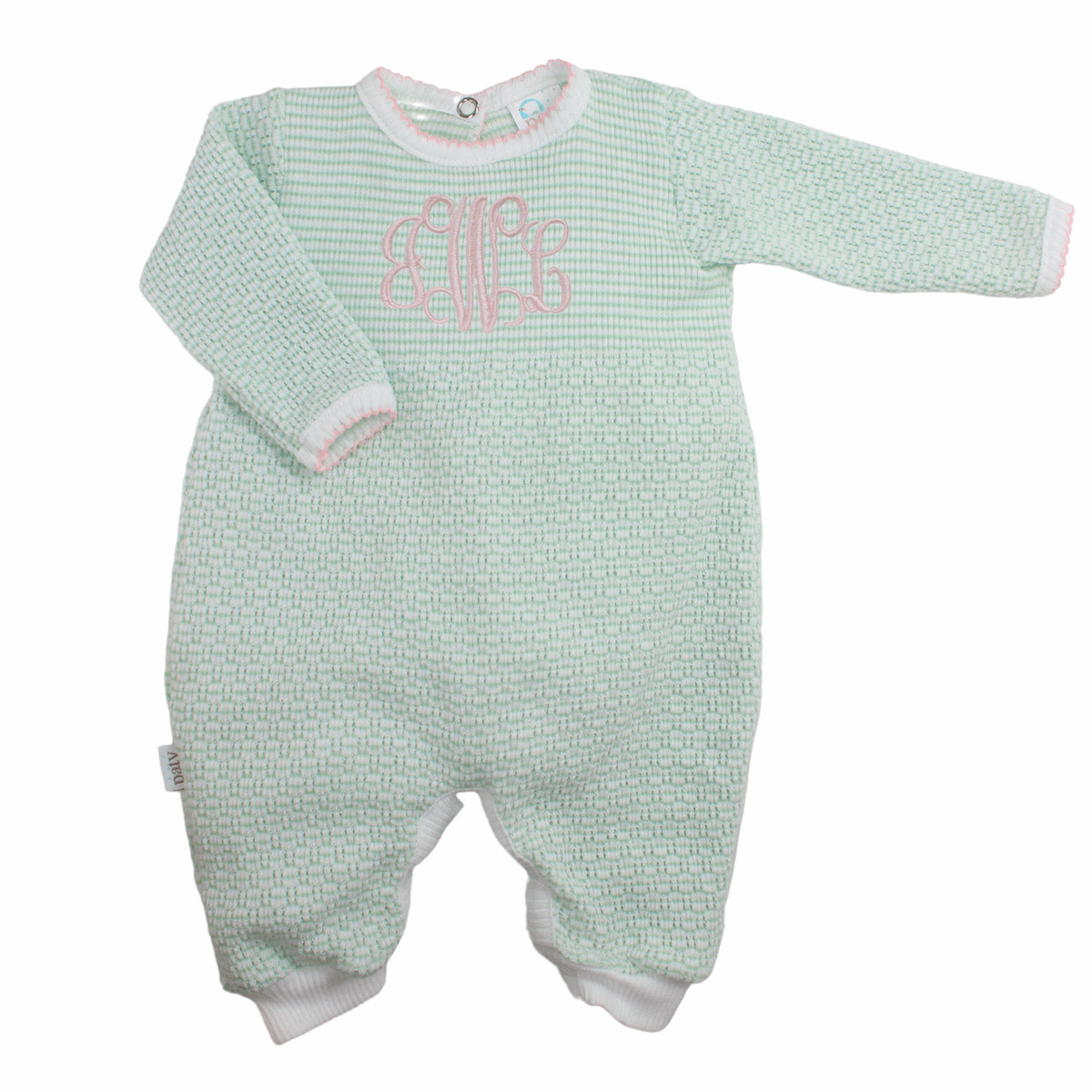 Baby Girl Romper Mint Green &amp; Pink Coming Home Outfit
