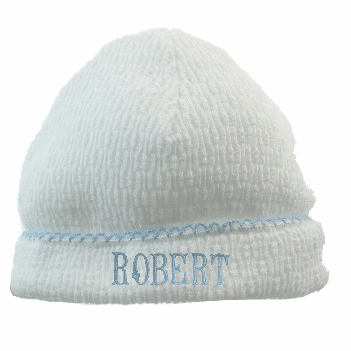 Baby Boys Take Home Hat White with Blue Trim