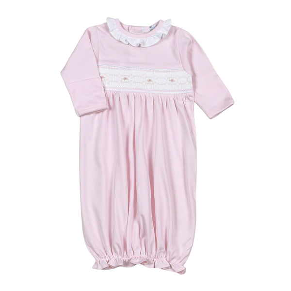 Preemie Ribbon Ruffle Smocked Take Me Home Gown with Hat main image 1