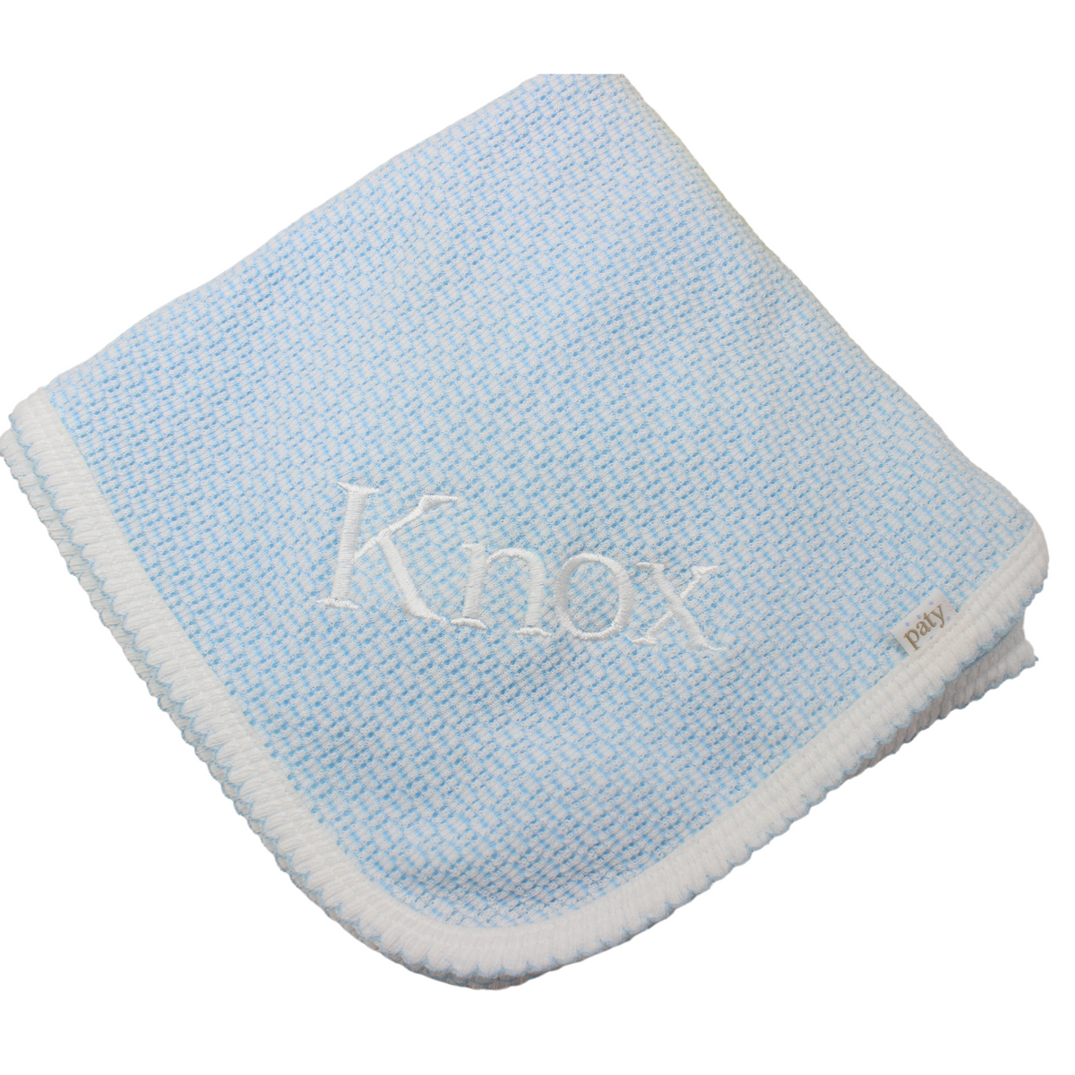 Paty Baby Boys Blue Knitted Receiving Blanket