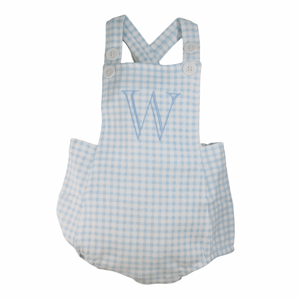 Baby Boys Sunsuit Blue Gingham Summer Romper