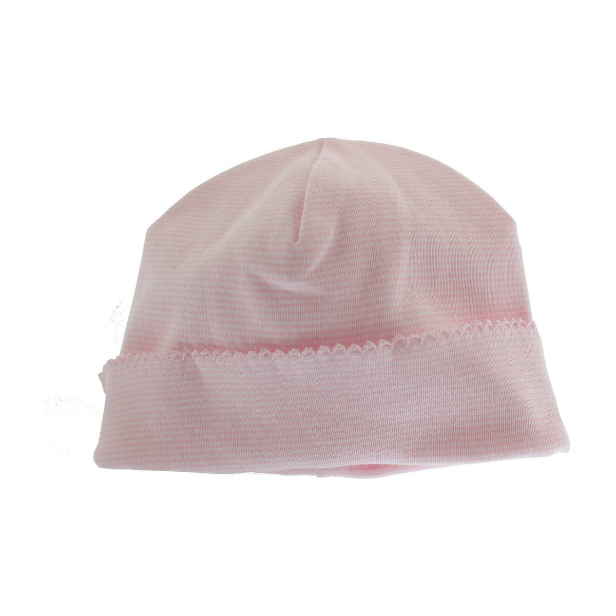 Baby Girls Pink Striped Beanie Hat Pima Cotton