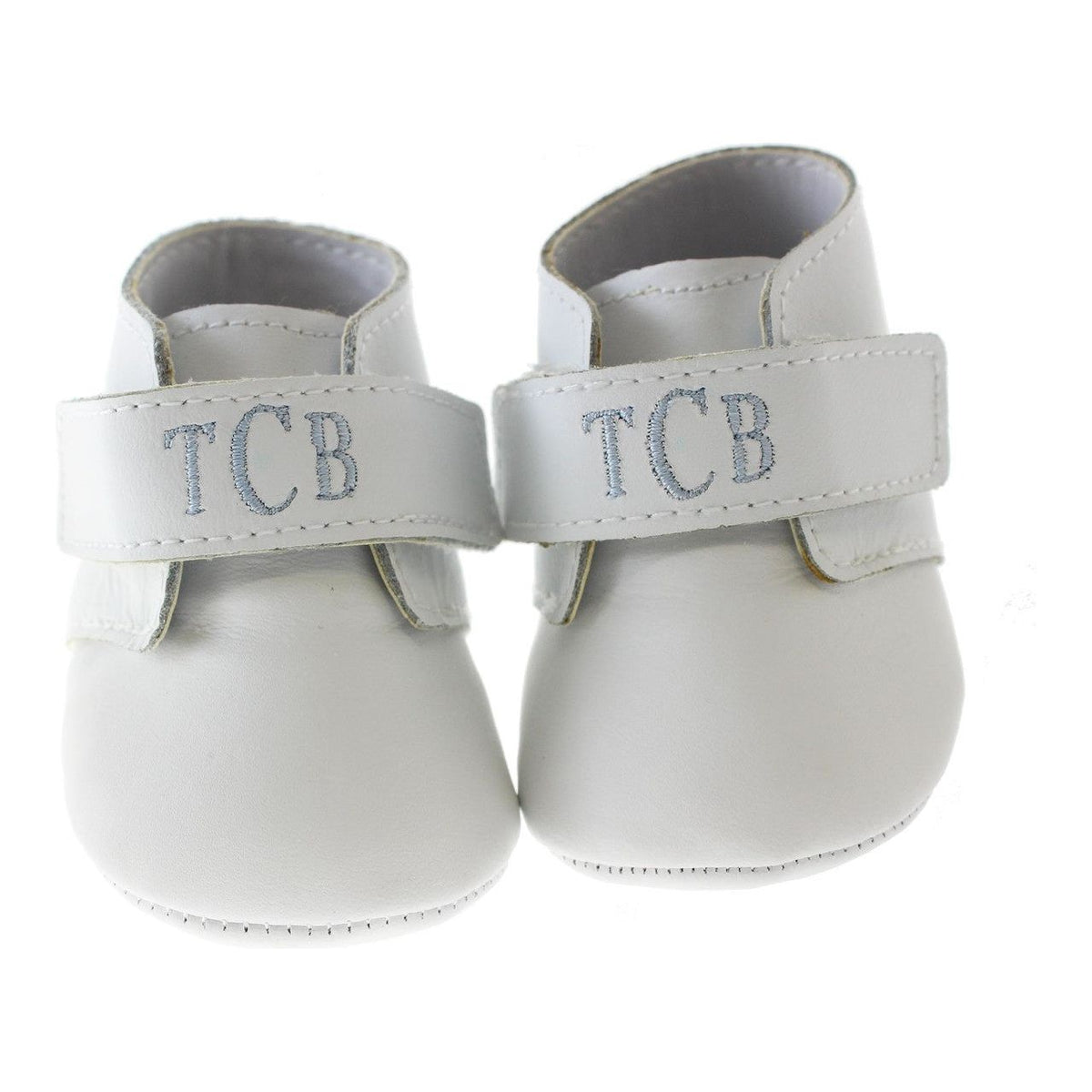 Baby Boys Crib Shoes Leather Monogrammed