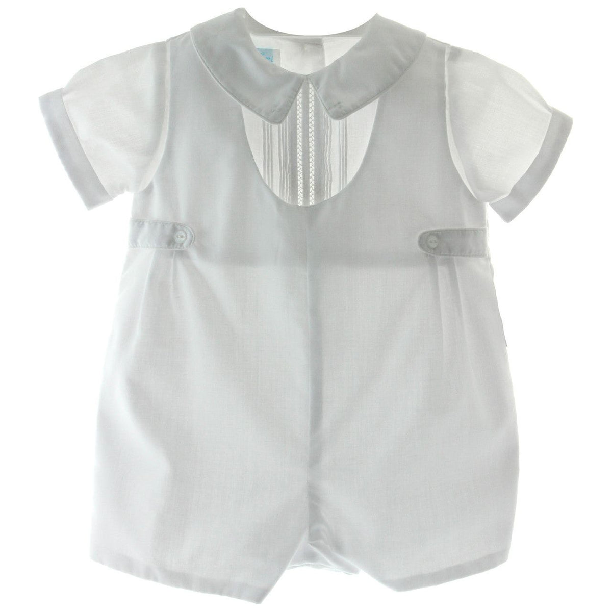Boys White Baptism Christening Outfit with Side Tabs