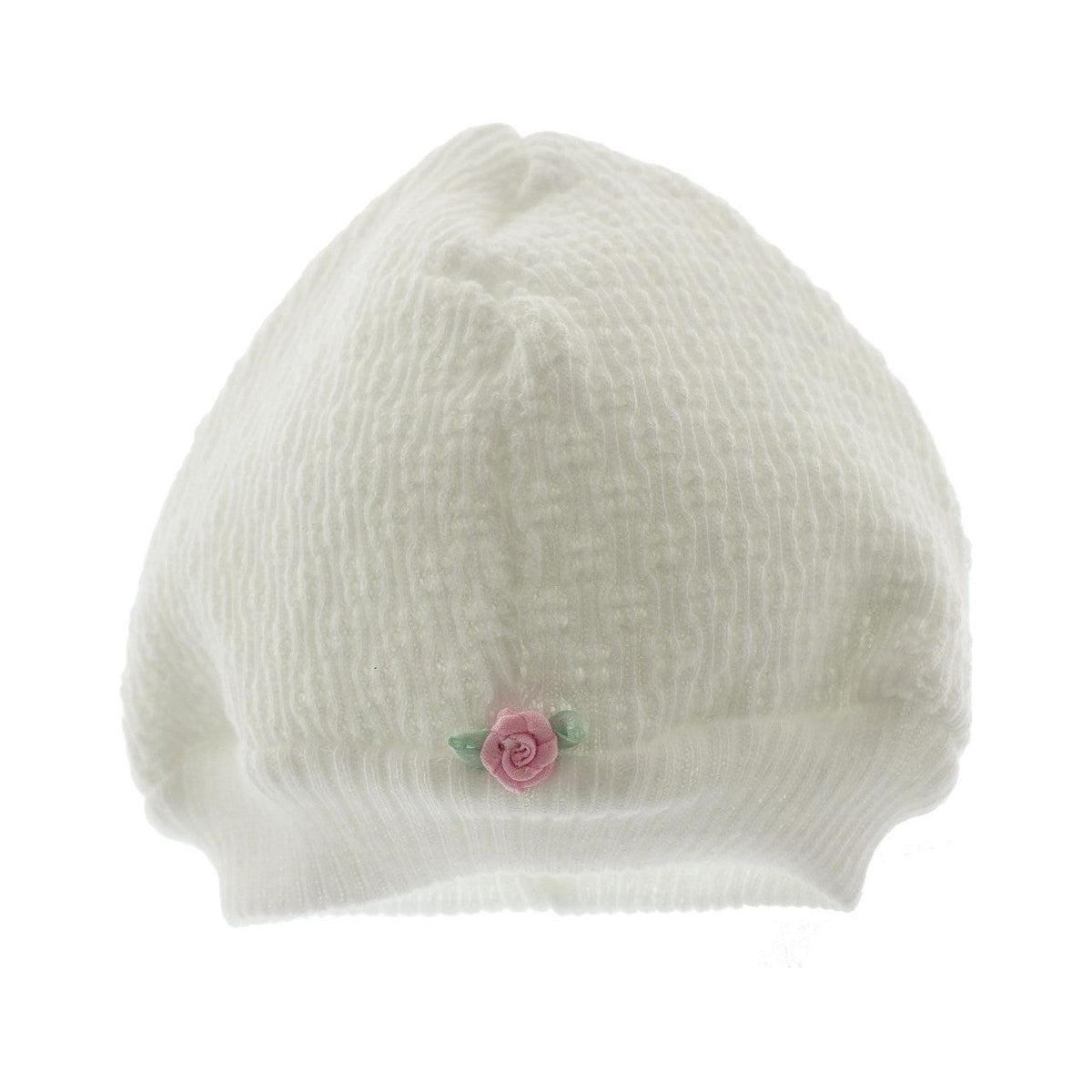 Baby Girls White Hat with Rose