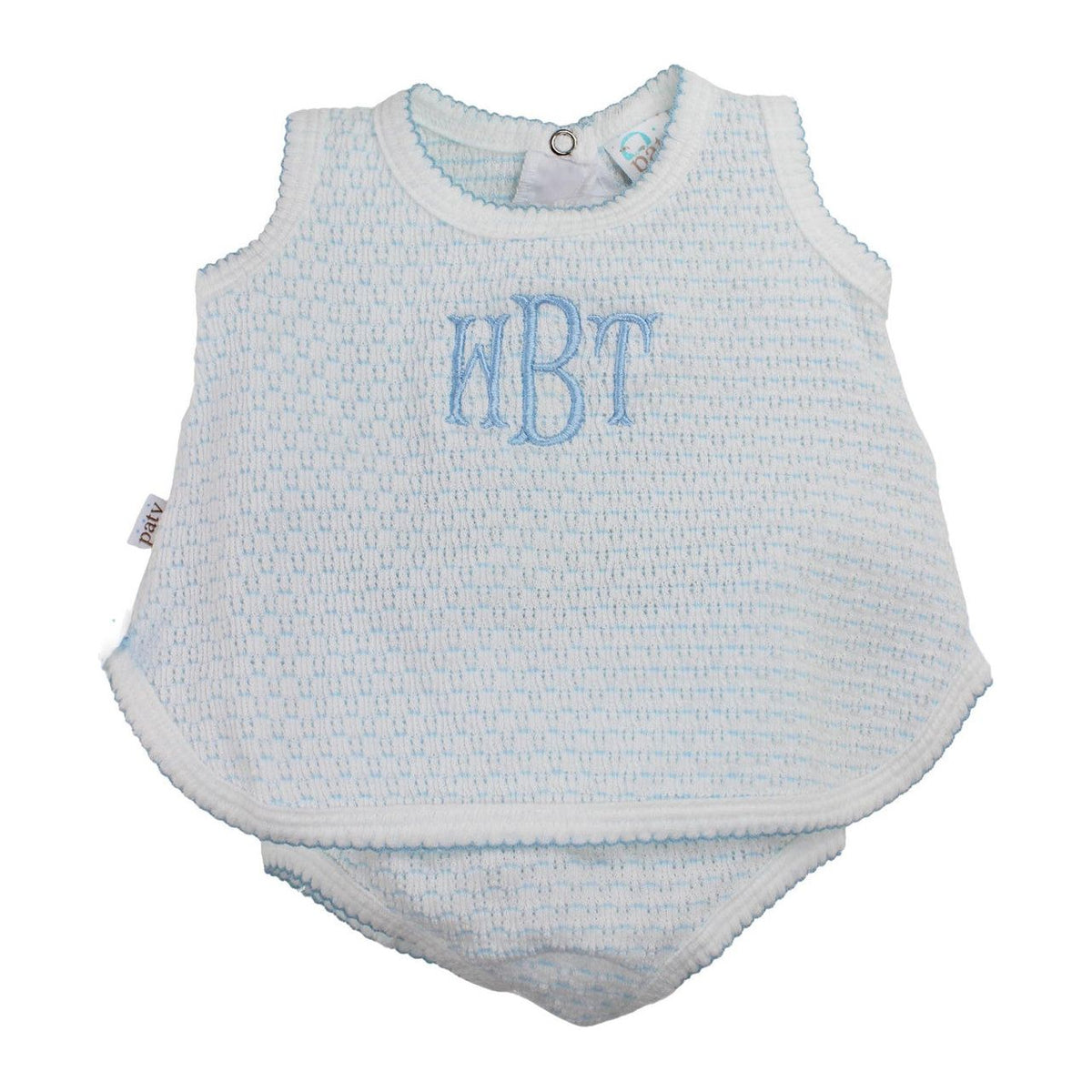 Boys Diaper Set Blue Knitted Layette