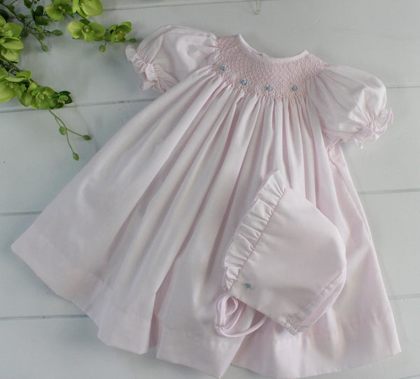 Petit Ami Infant Girls Pink Smocked Dress | Baby Girl Boutique Dresses, 6M Petit Ami Infant Girls Pink Smocked Dress | Baby Girl Boutique Dresses, 6M
