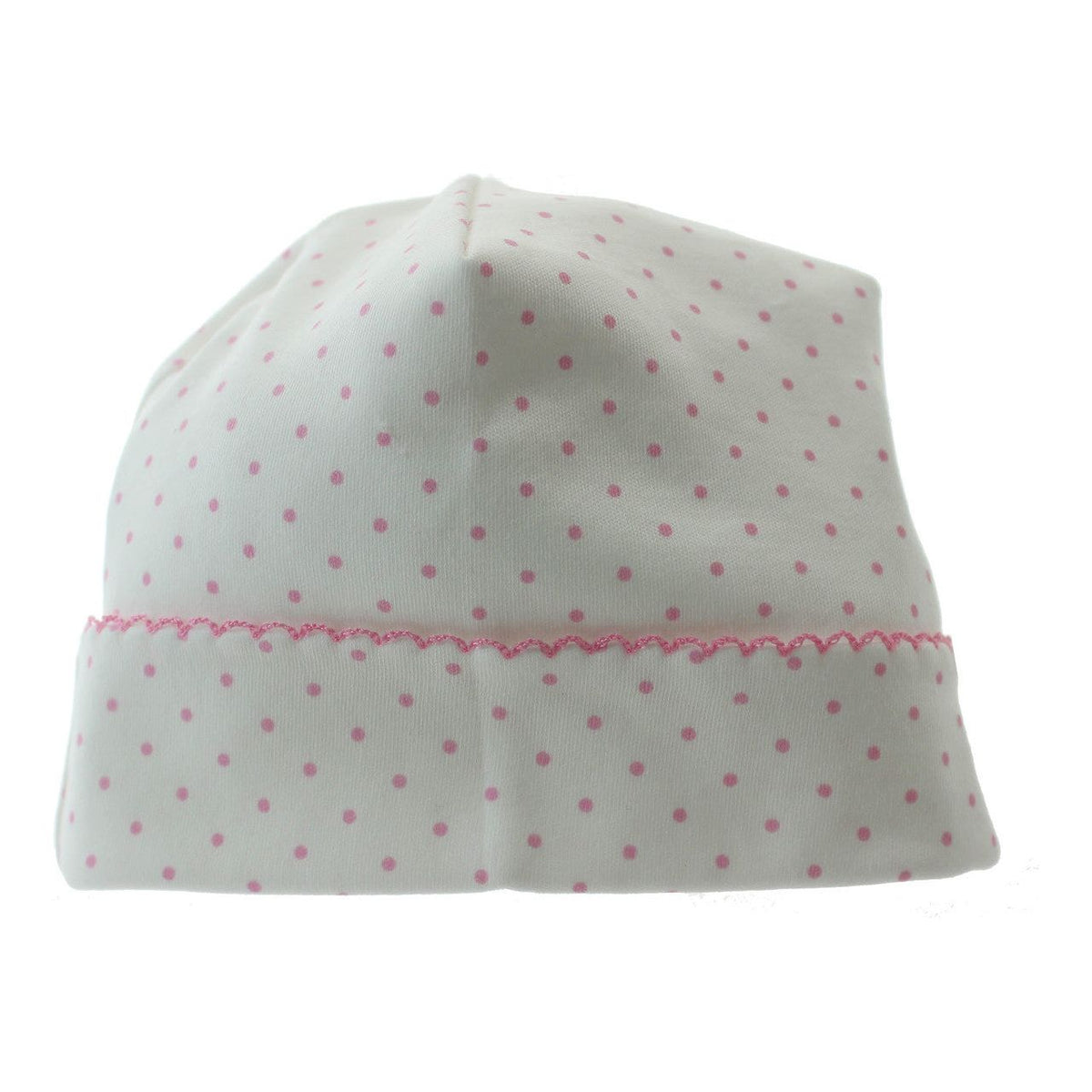Girls Take Home Hat White and Pink Mini Dots