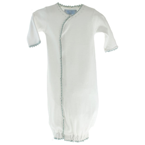 Pixie Lily Baby Boy Gown White Blue Personalized Layette