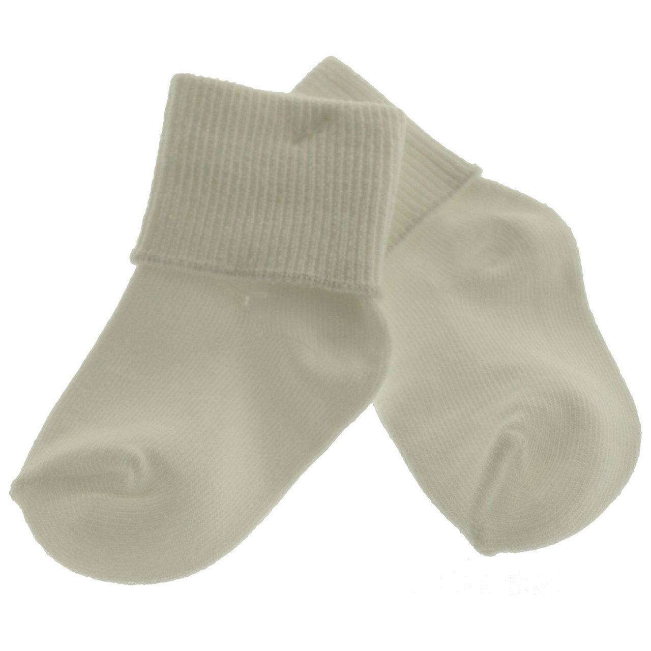 Baby Boys White Cuff Socks