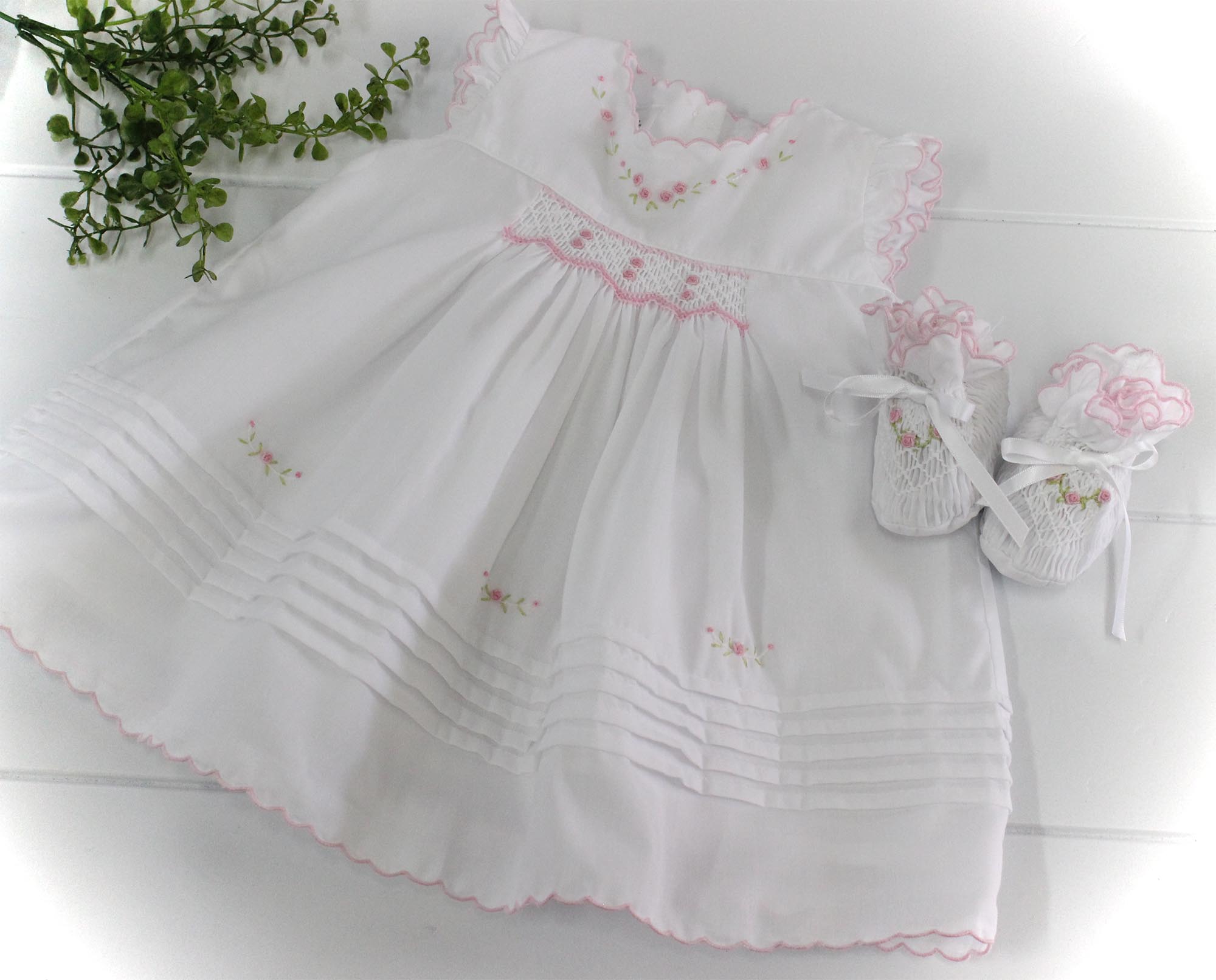 Baby Girls Heirloom White Dress by Sarah Louise