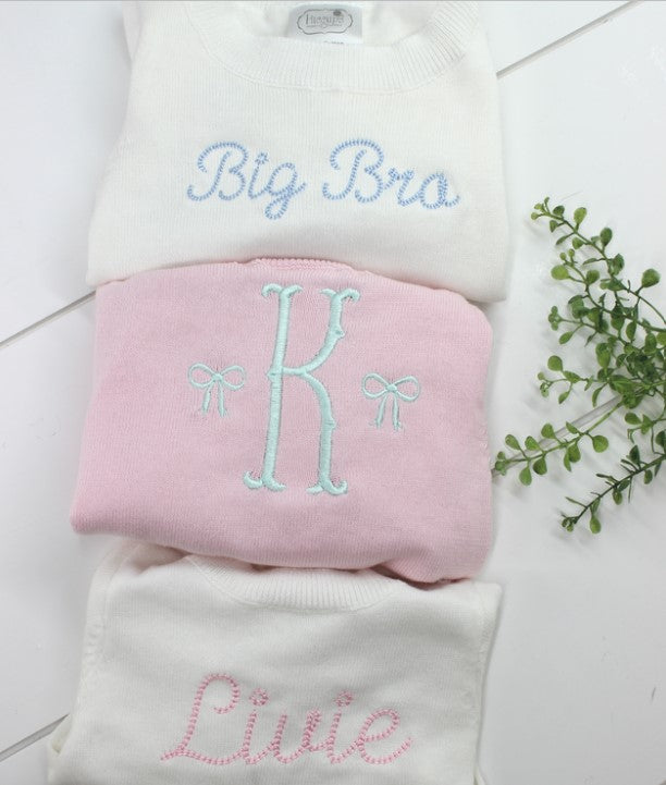 Monogrammed Baby Sweaters