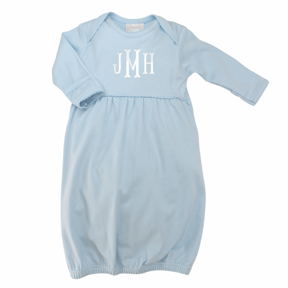 Baby Boys Blue Coming Home Gown Pima Cotton | Hiccups