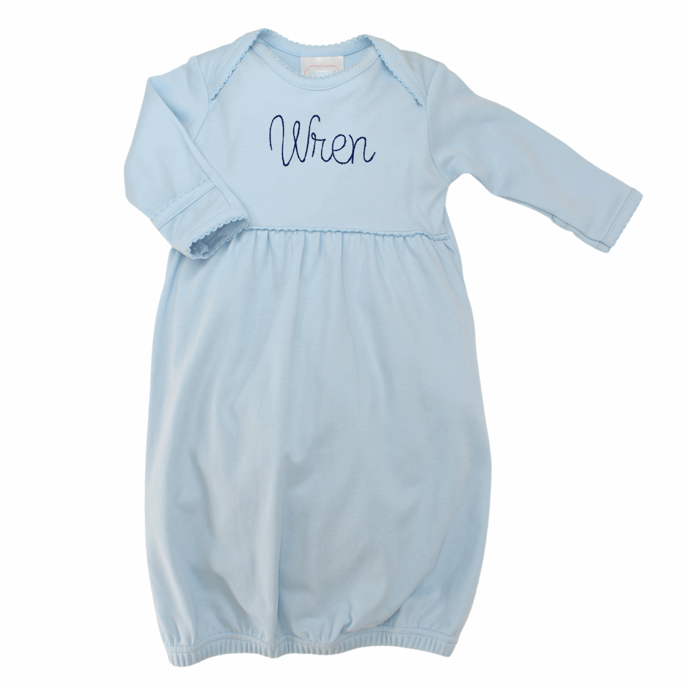 Baby Boys Blue Coming Home Gown Pima Cotton | Hiccups