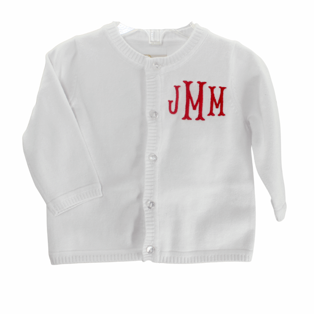 Baby Boys Cardigan Sweater White Button Down | Petit Ami