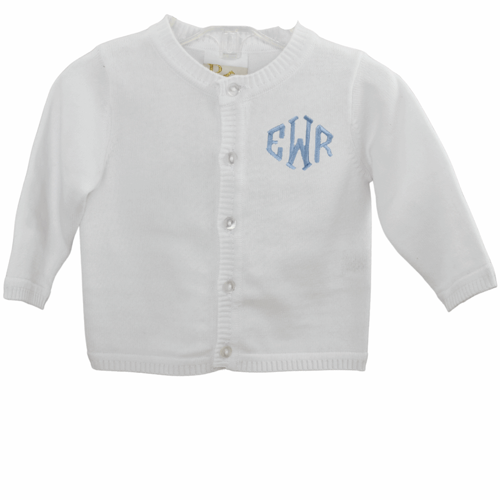 Baby Boys Cardigan Sweater White Button Down | Petit Ami