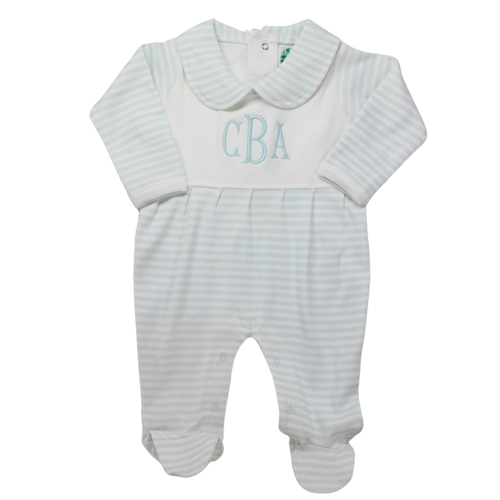Baby Boys Coming Home Outfit Footie Sleeper Blue Stripes