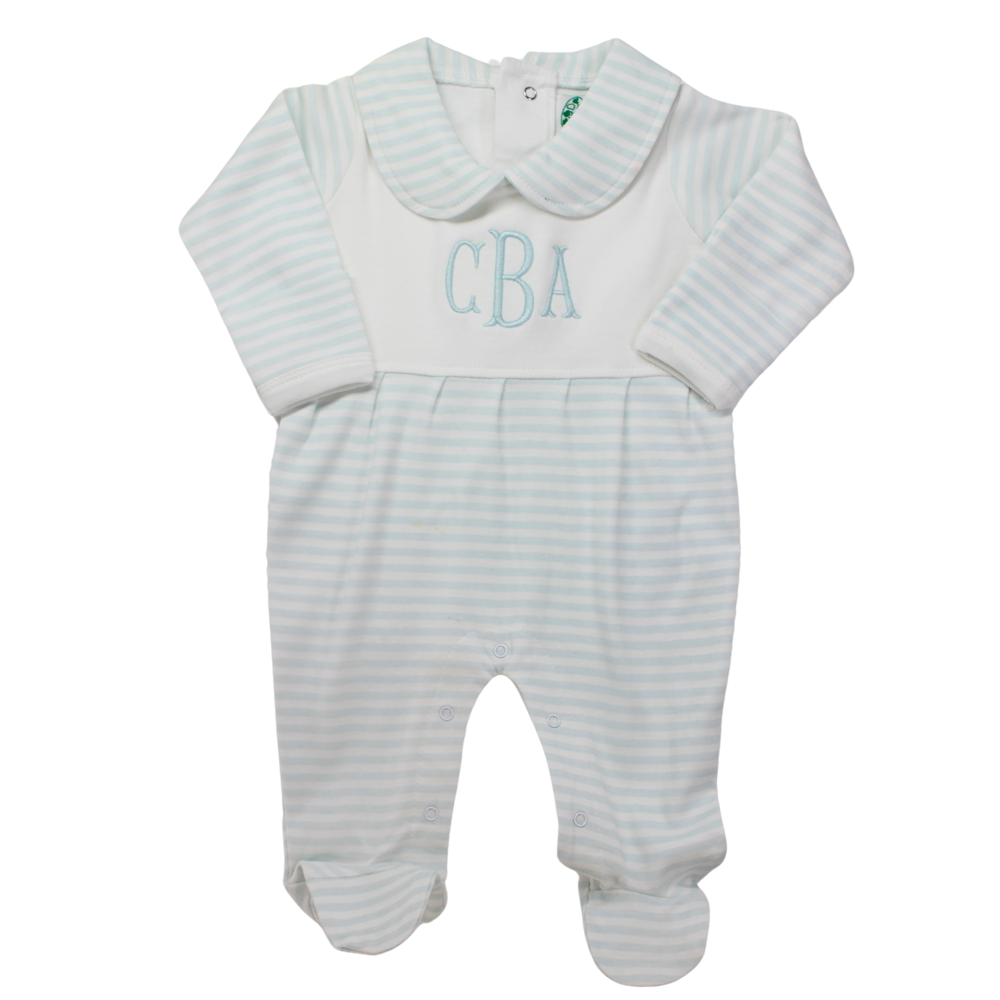 Baby Boys Footie Blue Stripes Take Home Onesie Sleeper Cotton