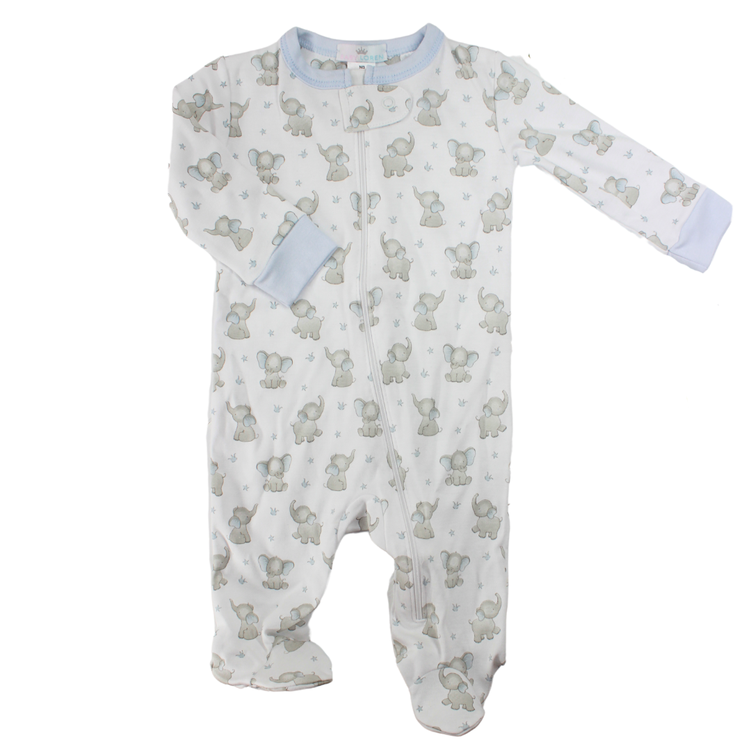 Baby Boys Footed Sleeper Elephant Printed Design | Baby Loren