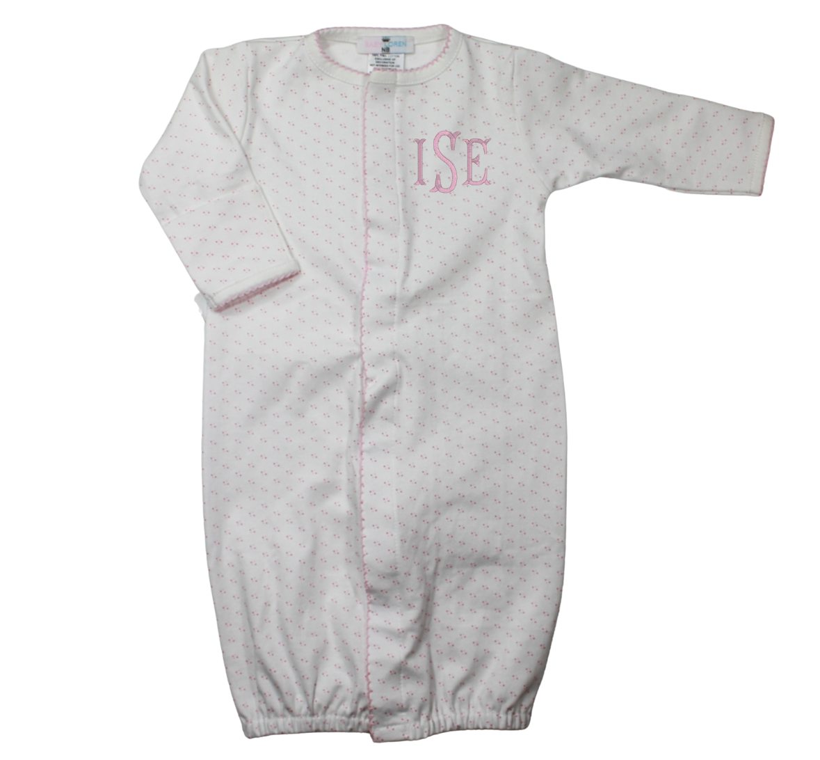 Girls Converter Gown White Pink Dots | Baby Loren