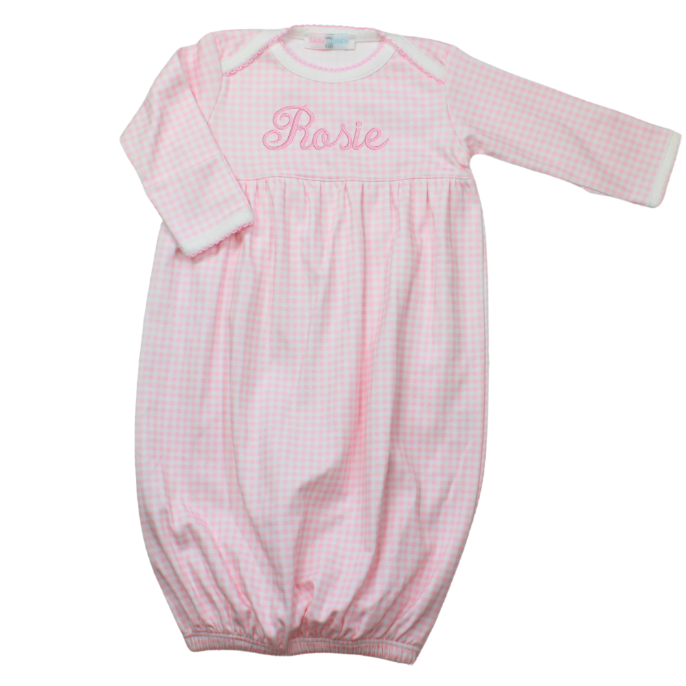Baby Girls Pink Gingham Gown Take Home Outfit Hiccups Children's