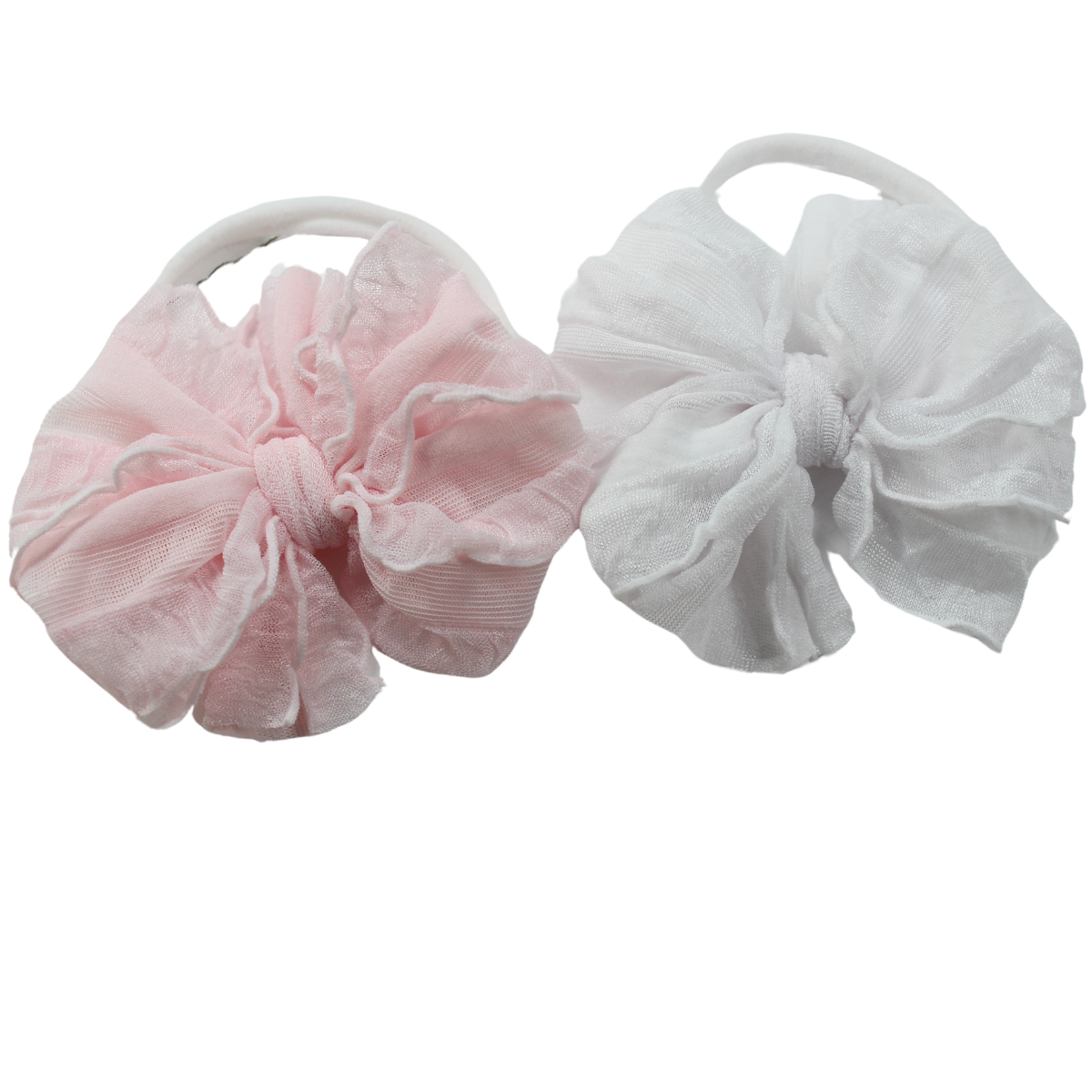 Baby Girls Headband Bows Pink White