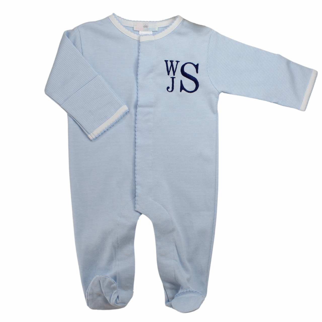 Baby Boy Coming Home Footie Sleeper Blue Stripes