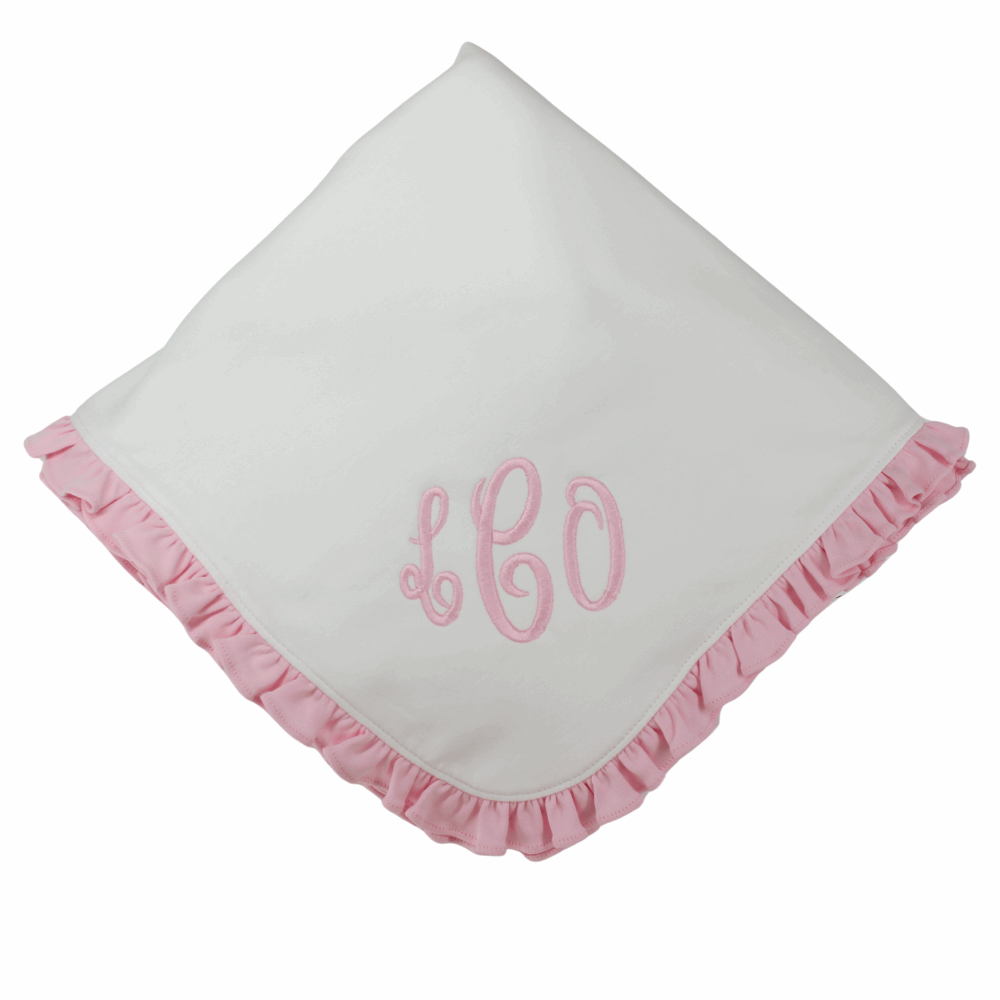 White and best sale pink baby blanket