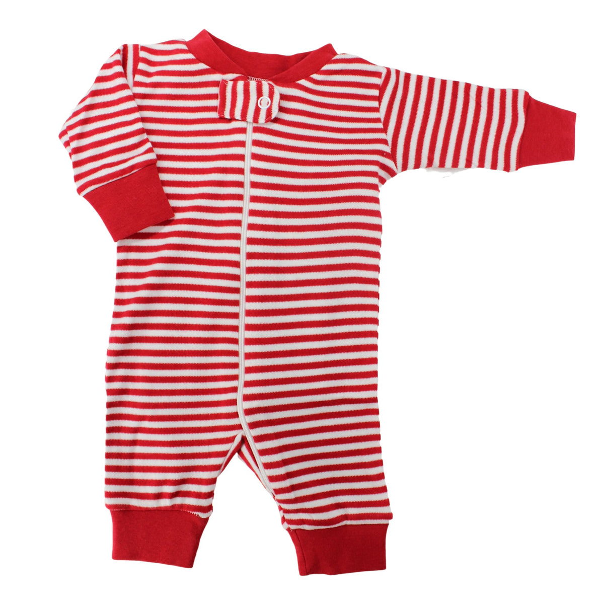 Baby Boys Christmas Pajamas Red Stripe Monogrammed