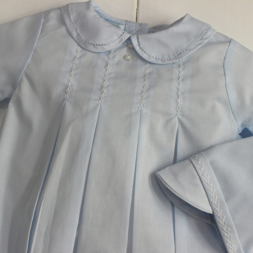 Newborn Boys Blue Take Home Bubble Outfit & Hat Set Petit Ami