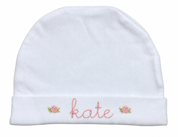 Baby Girls Personalized Beanie Hat with Name Take Home Outfit