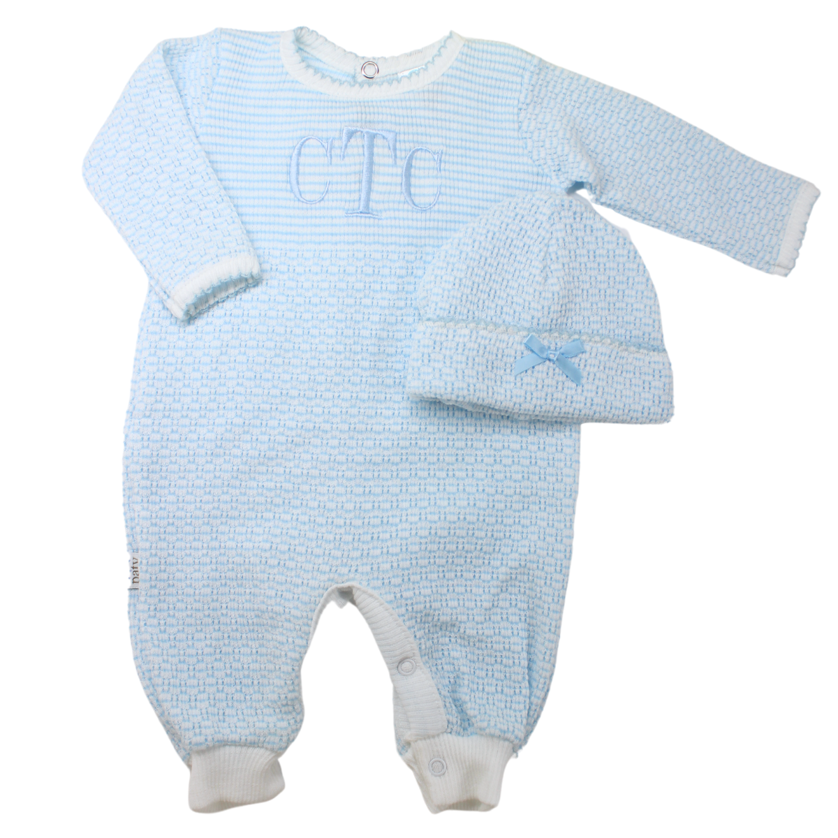 Paty Baby Boys Blue Romper with Hat Set