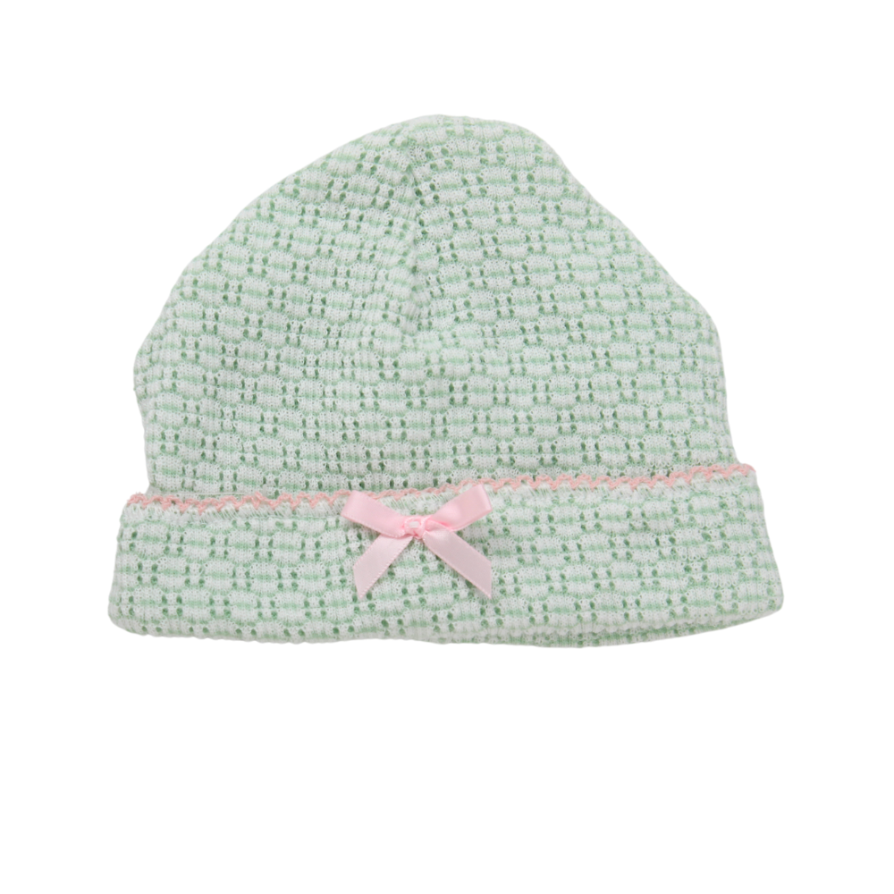 Paty Girls Hat Mint Pink Trim Take Home Beanie