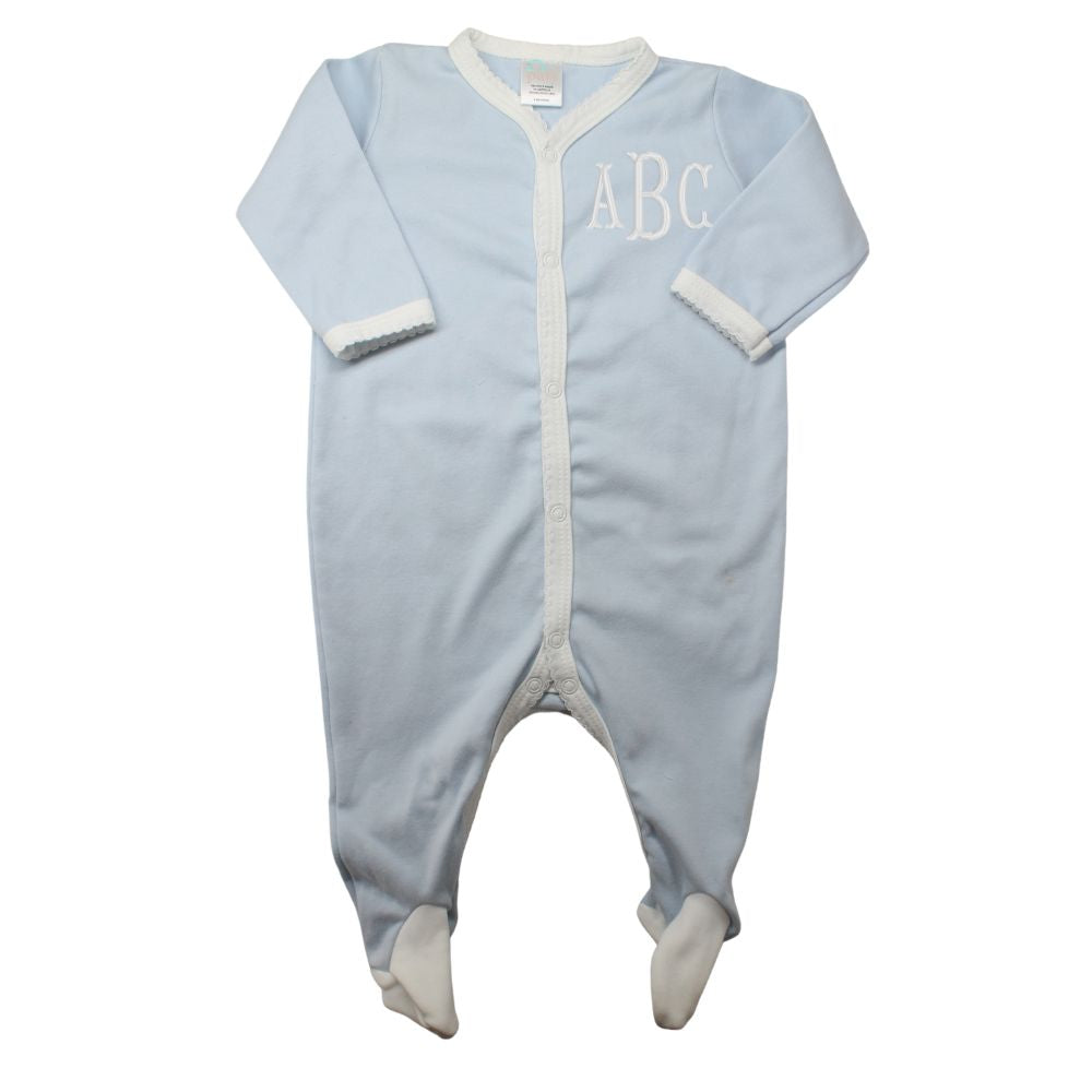 Paty Baby Boys Blue Footie Pima Cotton