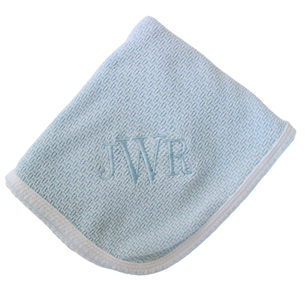 Paty Baby Boys Blue Knitted Receiving Blanket