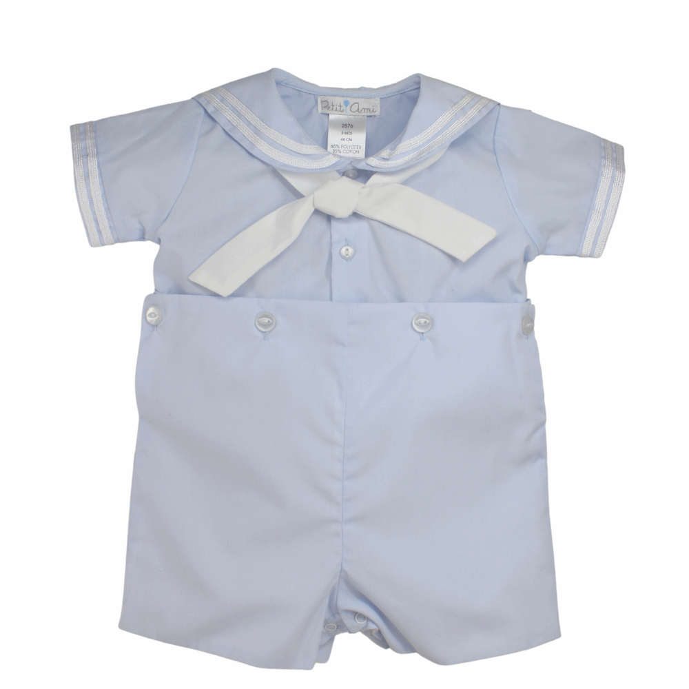 Baby Boys Sailor Outfit Blue Bobbie Suit | Petit Ami