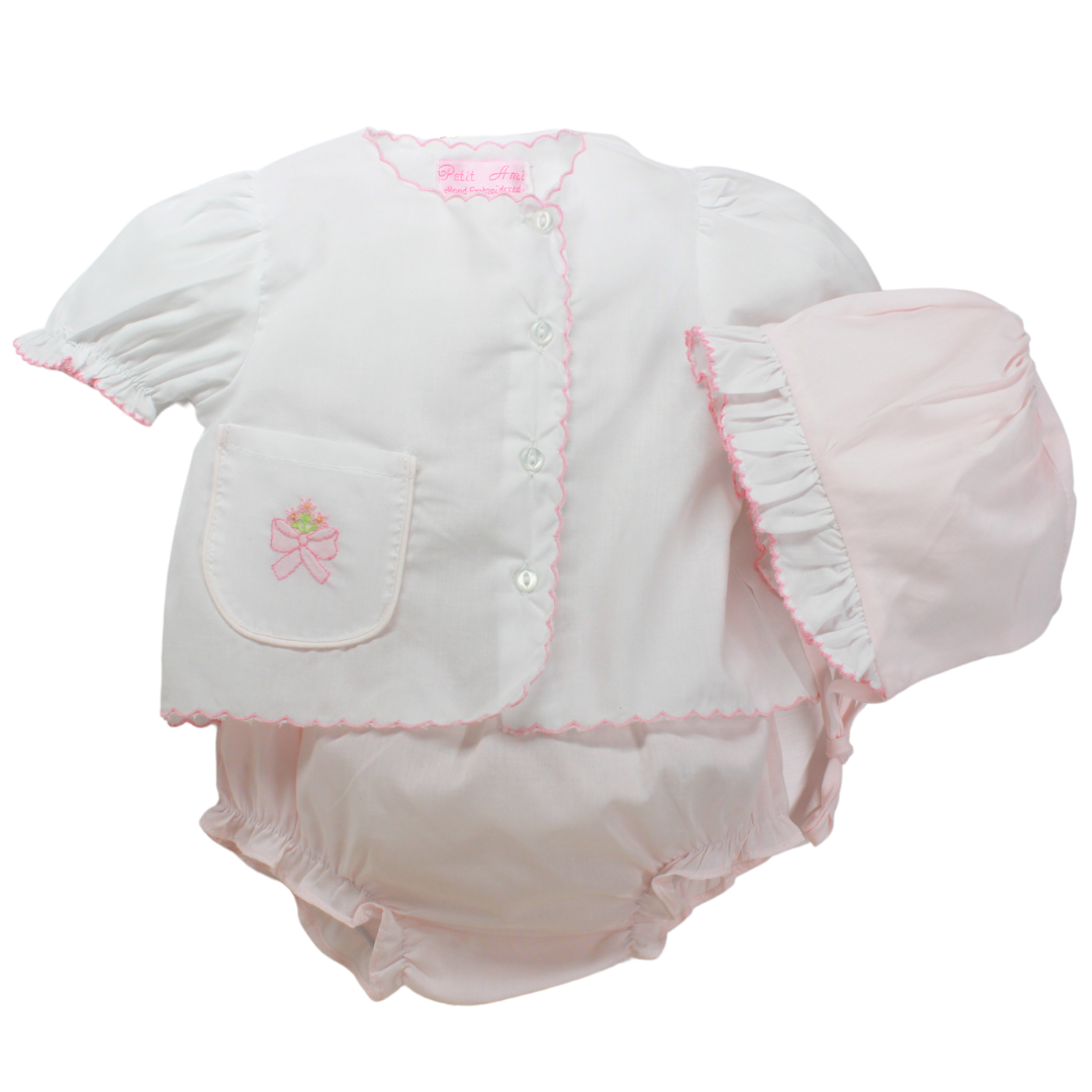 Petit Ami Cupcake Embroidered Diaper Set main image 0