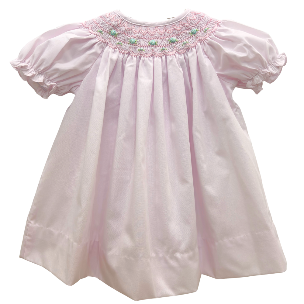 Baby Girls Pink Smocked Bishop Dress | Petit Ami - Hiccups Children's Boutique Baby Girls Pink Smocked Bishop Dress | Petit Ami - Hiccups Children's Boutique