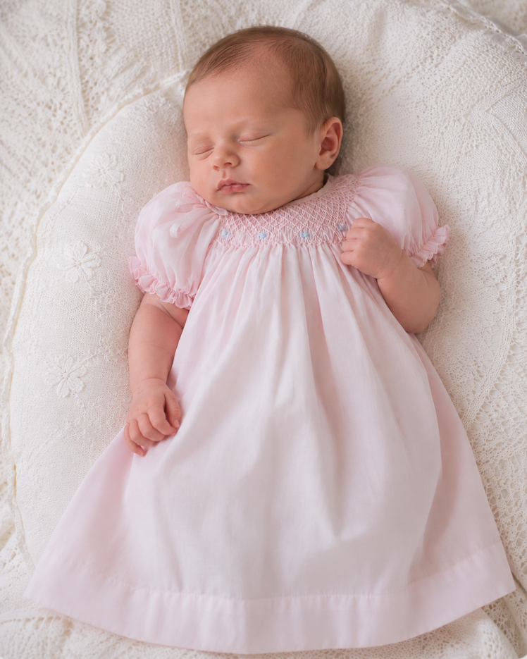 light pink infant dress Petit Ami Girls Smocked | Baby Girl Boutique Dresses Size:52R Is Melania Trump's Wedding sherri hill Pink dress with white