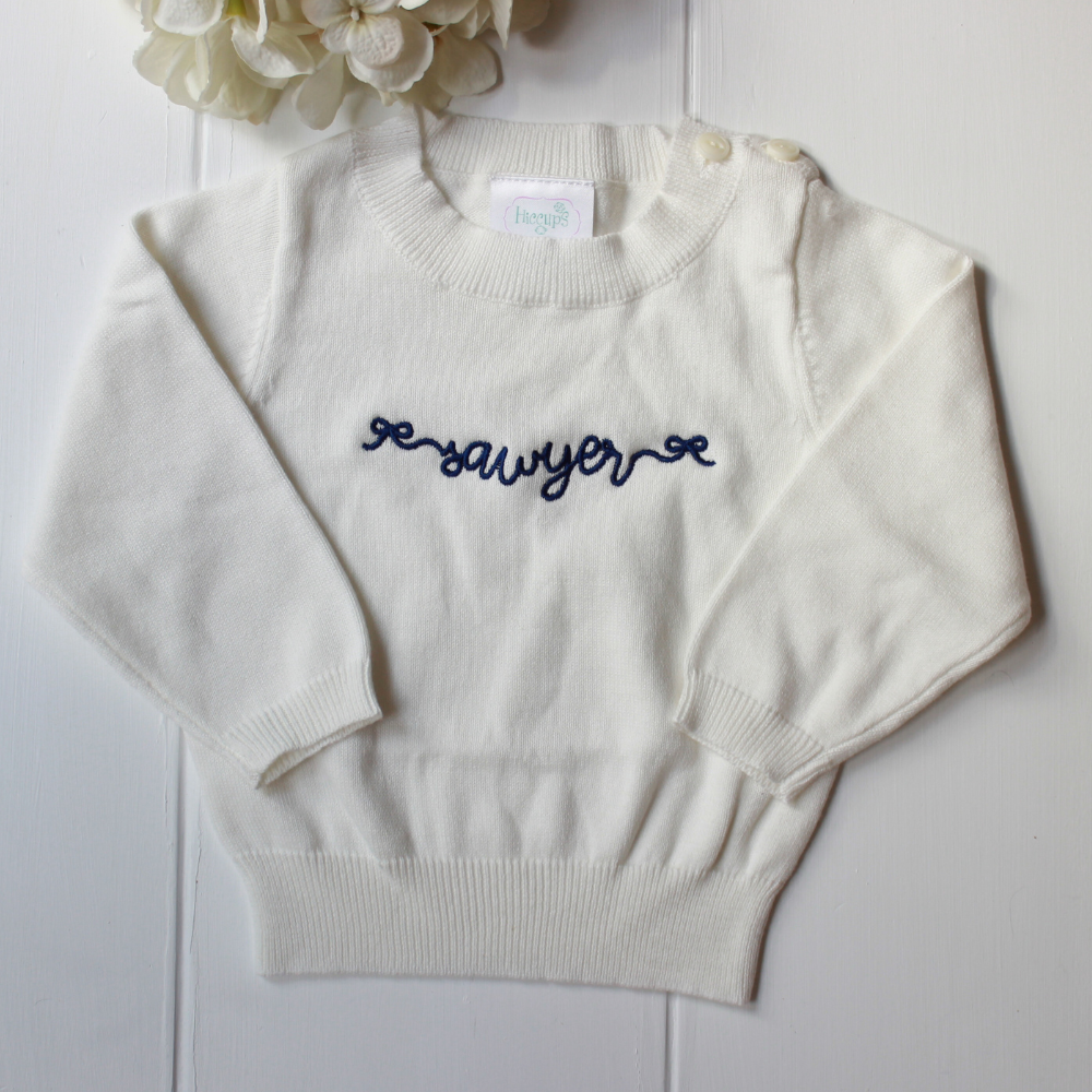 White Crewneck Sweater Baby Toddler