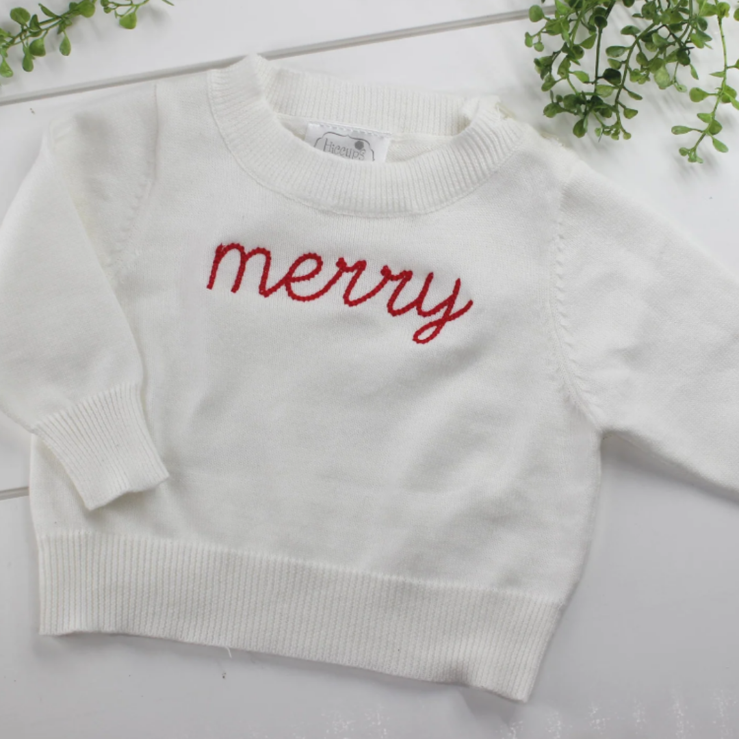 White Crewneck Sweater Baby Toddler