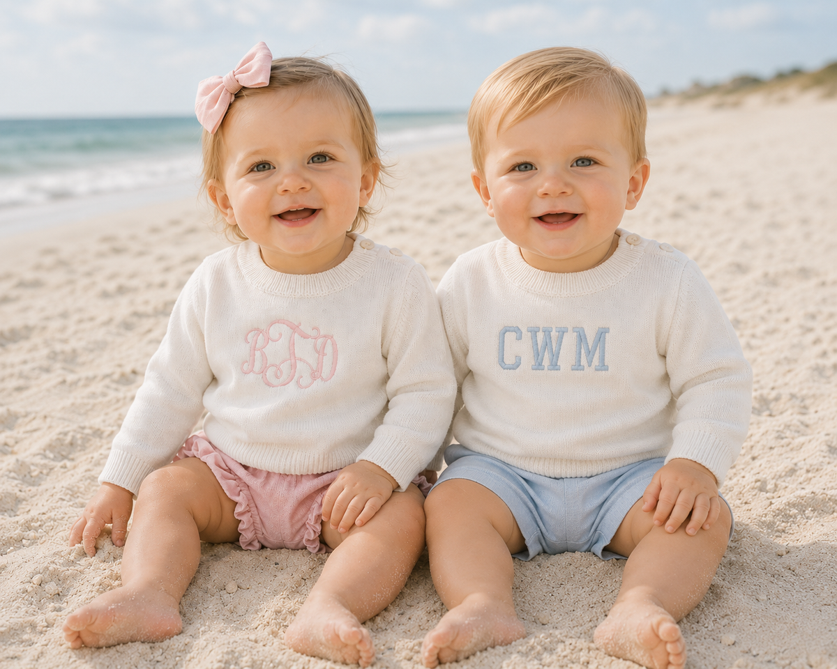 White Crewneck Sweater Baby Toddler
