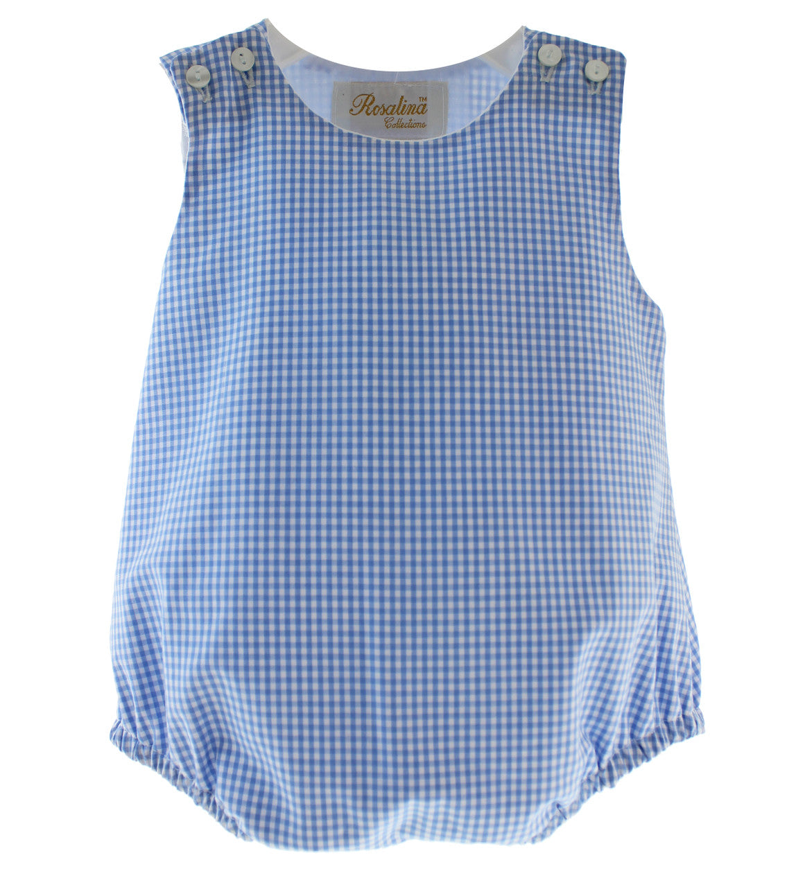 Baby Boys Sleeveless Bubble Outfit Blue Gingham