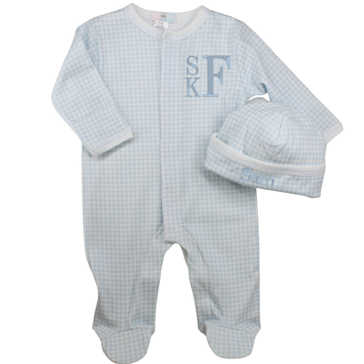 Baby Loren Boy Coming Home Footie Blue Gingham