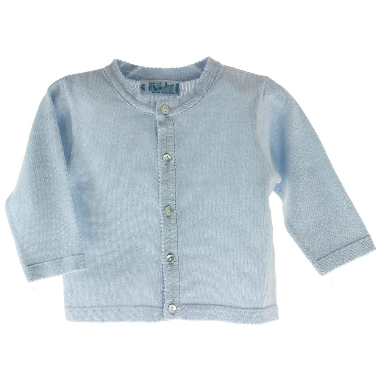 Baby Boys Monogram Sweater Light Blue Crewneck Knitted - Hiccups