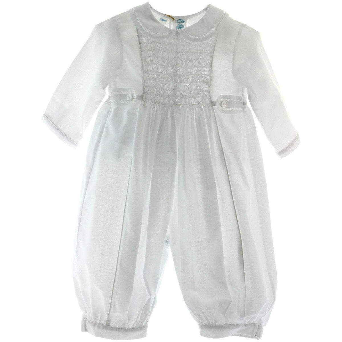 Christening Romper for Boy with Peter Pan Collar